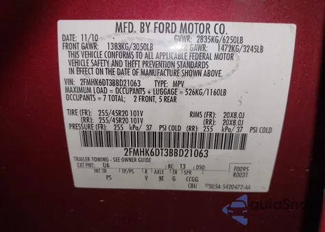 2011 Ford Flex Limited z USA, uszkodzony, nr VIN 2FMHK6DT3BBD21063